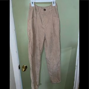 khaki straight leg pants (high rise)